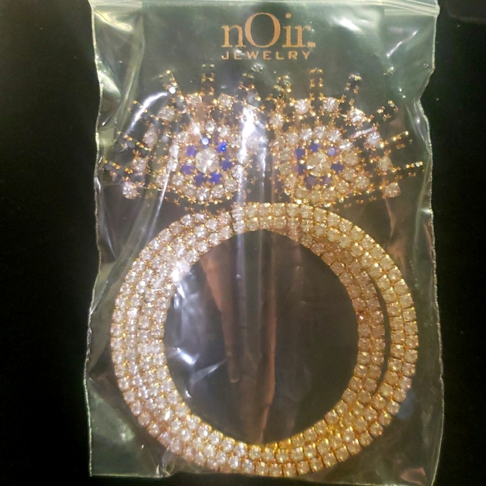 NEW NOIR LARGE EVIL EYE POST EARRINGS